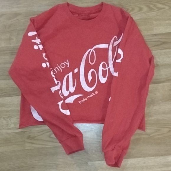 Small Red Coca-Cola Cropped Long Sleeve - Picture 3 of 3